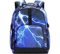 Choco Mocha Blue Backpack for Boys School Backpack 15 inch Kids Bookbag 3-4 3-5 4-6 with Chest Strap for Preschool Kindergarten, Thunder