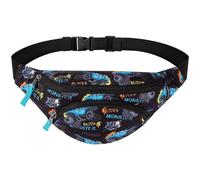 Choco Mocha Kids Fanny Pack Boys Bum Bag Waist Pack with Adjustable Belt Bag for Children Toddler Travel Outdoor Running Sports Age 2-4 3-5 6-8 4-6 6-9, Black Trucks