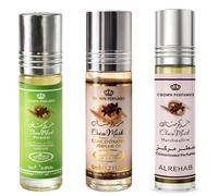 Choco Musk Attar Oil Set 3x6ml - Pistachio, Marshmallow & Classic | Alcohol Free Perfume Oil | Long Lasting Arabian Fragrance | Unisex Roll On Gift Set | Sweet Gourmand Musk Scent