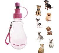 Choco Nose Portable No-Drip Travel Water Bottle/Feeder for Dogs/Puppies/Cats/Rabbits/Small Sized Animals - 235ML. Leak-proof Nozzle 16mm, Pink (H258)