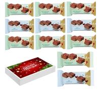 Choco Wafer Milk Chocolate & Hazelnut,Milk Chocolate Mixed Wafer Bars PMP With Christmass Gift Box - ldt (18 x Mixed Bars)