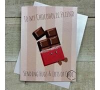 Chocoholic - Doodlebug Cute Character Birthday Card Hand decorated with Glitter & Gems. (DO105)