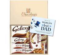 Chocohugs Chocolate Gift Box Hamper | Personalized Galaxy Chocolate Gift Box for Father/Dad | Filled with Galaxy Full Sized Bars Smooth Milk, Minstrels, Ripples | Box of Chocolates