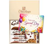 Chocohugs Chocolate Gift Hamper Box | On Your Special Day | Filled with Galaxy Smooth Milk Bars & Minstrels | Gift Box for Children, Mother, Father & Friends (Standard, On Your Special Day)