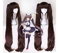 Chocola Wig Anime NEKOPARA Cosplay Wig Women Chocolate 100cm Heat Resistant Synthetic Hair NEKOPARA Cosplay Hair + Hairnet