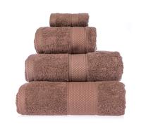 HOMESCAPES Chocolate Brown Turkish Cotton 4 Piece Towel Set Soft & Absorbent 500 GSM Heavyweight Face Cloth, Hand Towel, Bath Towel & Bath Sheet Towel Bale