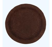 HOMESCAPES Round Bathroom Mat, Luxury 1600gsm Extra Soft 100% Cotton, Reversible Bath Mat Non-Slip, Washable, Super Absorbent, Quick-Dry, Chocolate Round Bathroom Rug, 80cm