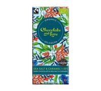 Chocolate and Love Organic 55% Dark Chocolate, Sea Salt & Caramel - 80g Bar