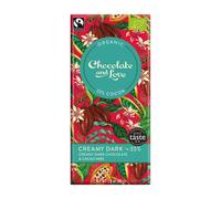 Chocolate and Love Organic Cacao Nibs Creamy Dark Chocolate - 80g Bar
