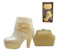 Chocolate Ankle Boot and Bag Gift Box - Handmade Belgian White Chocolate - Creative Present for Women, Brides or Birthday -Yummy Decor by Angelina