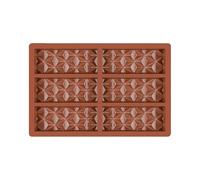 Chocolate Baking Mould, Reusable Silicone Mould for Chocolate Bars, 6 Compartments, Non-Stick Baking Accessories for Desserts, Fondant, Brownies, Caramel