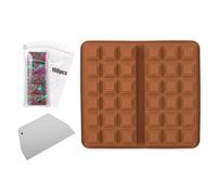 Chocolate Bar Mold - Silicone Chocolate Mold | Thick Molds for Silicone Fondant Ice Tray | Silicone Molds for Baking | Break Apart Chocolate Making Set with