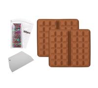 Chocolate Bar Mold - Silicone Chocolate Mold | Thick Molds for Silicone Fondant Ice Tray | Silicone Molds for Baking | Break Apart Chocolate Making Set with