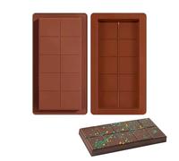 Chocolate Bar Moulds - 2PCS Deep & Thick Silicone Chocolate Moulds for DIY Baking, Reusable Non-Stick Bar Molds for Making Homemade Candy, Ice Cubes, Protein Bars, Oven & Freezer Safe