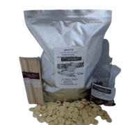 Chocolate Barns Fountain Ready White Chocolate 2.5Kg, Free 100 Skewers for Baking,Cooking Desserts Suitable for Making Fountains at home and commercial spaces