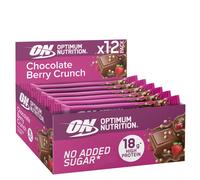 Optimum Nutrition Chocolate Berry Crunch Protein Bars, On-The-Go Pre-Workout and Post-Workout Vegetarian Gym Snack for Men and Women, No Added Sugar Healthy Snacks, 12 x 55 g