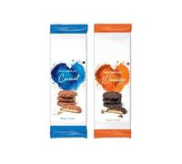 Chocolate Biscuits Variety Pack, Milk Chocolate Coconut and Dark Chocolate Orange, 140g Each, Suitable for Vegetarians, Pack of 2