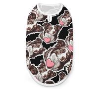Chocolate Border Collie Print Pet Clothes T Shirt Pets Clothing Vests Tee Tops Dogs Costume Coat For Dog Cat L