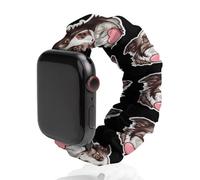 Chocolate Border Collie Scrunchies Watch Band Compatible with IWacth Series Replacement Strap 42mm/44mm