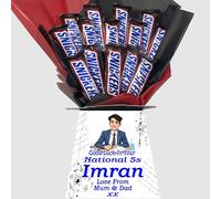 Chocolate Bouquet Gift Exam Results, GCSE, A Level, Study Package, SATS, Good Luck, Well Done, You Did It (personalise with ANY message and choose an Avatar!) [Compatible With Snickers]