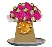 Chocolate bouquet hamper Ferrero Rochr Lindor Cadbury sweets candy gift box red Blue gold black personalised (Medium)