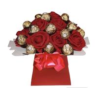 Chocolate Bouquet Hamper with Ferero Rochr and Lindr lind Personalised Red Blue White Gold Purple Sweet Candy Birthday (Small)