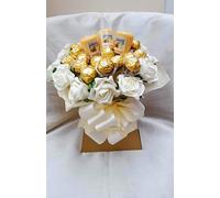 Chocolate Bouquet Luxury Cream & Gold Candles Bouquet