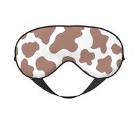 Chocolate Brown Black Cow Print Aesthetic Eye Mask Sleep Mask Light BlockBlindfold Night Eyes Cover Soft Pressure-Free Eyeshade with Elastic Strap for Home Travel Office Nap Yoga
