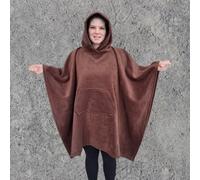 Chocolate Brown Fleece Hooded Blanket Poncho Scout Guide Camp Blanket Poncho