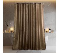 Chocolate Brown Glitter Shower Curtains: Sparkle Bling Shiny Metallic Shimmer Shower Curtain for Bathroom - Anti Mould Water Repellent Washable Shower Curtain for Wet Room - 183 x 200 cm Drop