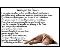 Chocolate Brown Labrador Pet Dog Bereavement Memorial Flexible Fridge Magnet - Waiting at The Door