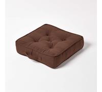 (Chocolate Brown) Rajput Ribbed Cotton Floor Cushion