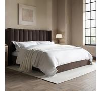 Chocolate Brown Super King Velvet Ottoman Bed - Maddox