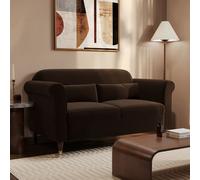 Chocolate Brown Velvet 2 Seater Traditional Sofa - Ramona