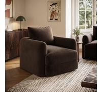 Chocolate Brown Velvet Armchair - Sade