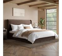 Chocolate Brown Velvet Super King Ottoman Bed with Cushioned Headboard - Frida