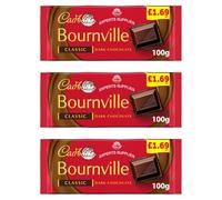 Chocolate Bundle Cad Bournville Classic Dark Chocolate Bar PMP 100g Pack of 3, | Delightful Treats | Gift for All Occasions By Experts Supplies Ltd