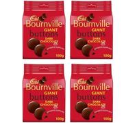 Chocolate Bundle for New Cad Bournville Dark Chocolate Giant Buttons Bag 100g & Dark Milk Chocolate Treat Gift Hamper For Christmas & New Year. (x4, Bournville Giant Buttons Bag)
