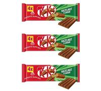 Chocolate bundle NewKit Kat 4 Finger Hazelnut Chocolate Bar Multipack 4 x 41.5g x Pack OF 3 | Delicious Crunchy Hazelnut Treats | Perfect Snack Size