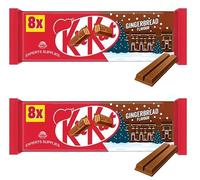 Chocolate bundle NewKit NewKat 2 Finger Gingerbread Flavour Chocolate Biscuit Bar Multipack x8 165.6g x Pack OF 2 | Delicious Crunchy Hazelnut Treats | Perfect Snack Size By Experts Supplies Ltd