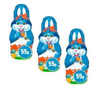 Chocolate Bunny 55g x Pack of 3 - Made from Creamy Milk Chocolate with a Milky White Chocolate Lining