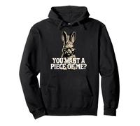 Chocolate Bunny Do You Want Piece of Me Funny Easter Rabbit Pullover Hoodie