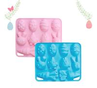 Chocolate Bunny Mold | 10-Cavities Reusable Baking Pan | Easter Bunny Carrot Baking Molds | for Cake Fudge Fondant Jelly Dessert Mousse Cupcake Cocoa Cookie Chocolate Home Daily Christmas