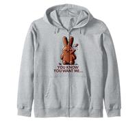 Chocolate bunny too sweet to eat funny Easter rabbit Zip Hoodie
