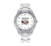 Chocolate Business Watch for Men Metal Band Watches Casual Gift Three-Hand Wrist Watch for Boyfriend Father