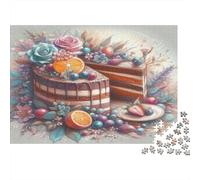 Chocolate Cake 1000 Piece Jigsaw Puzzle Paper Puzzle for Adults Fruit Floral Decoration Relax Fun Concentration Home Decor 52x38cm/1000pcs
