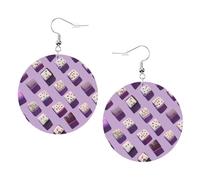 Chocolate Cake Leather Earring Creative Dangle Earrings Lightweight Earring For Mother'S Day Women