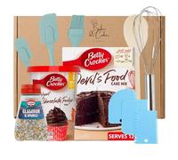 Chocolate Cake Making Kit Bundle With Betty Crocker Cake Mix, Chocolate Fudge Icing, Christmas Sprinkles and Various Baking Utensils Essential For Making Cakes. Christmas Baking At Home