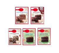 Chocolate Cake Mix 5 Pack - Tempting Chocolate, Devil’s Food Cake Mix, Chocolate Swirl Cake Mix, Gluten-Free Devil's Food Chocolate Cake Mix 425g, Sugar Free Cake Chocolate 350g,