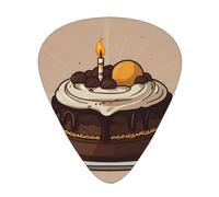Chocolate cake Patterned Guitar Picks - 12-Piece Set with 3 Different Thicknesses, Suitable for Electric and Acoustic Guitars